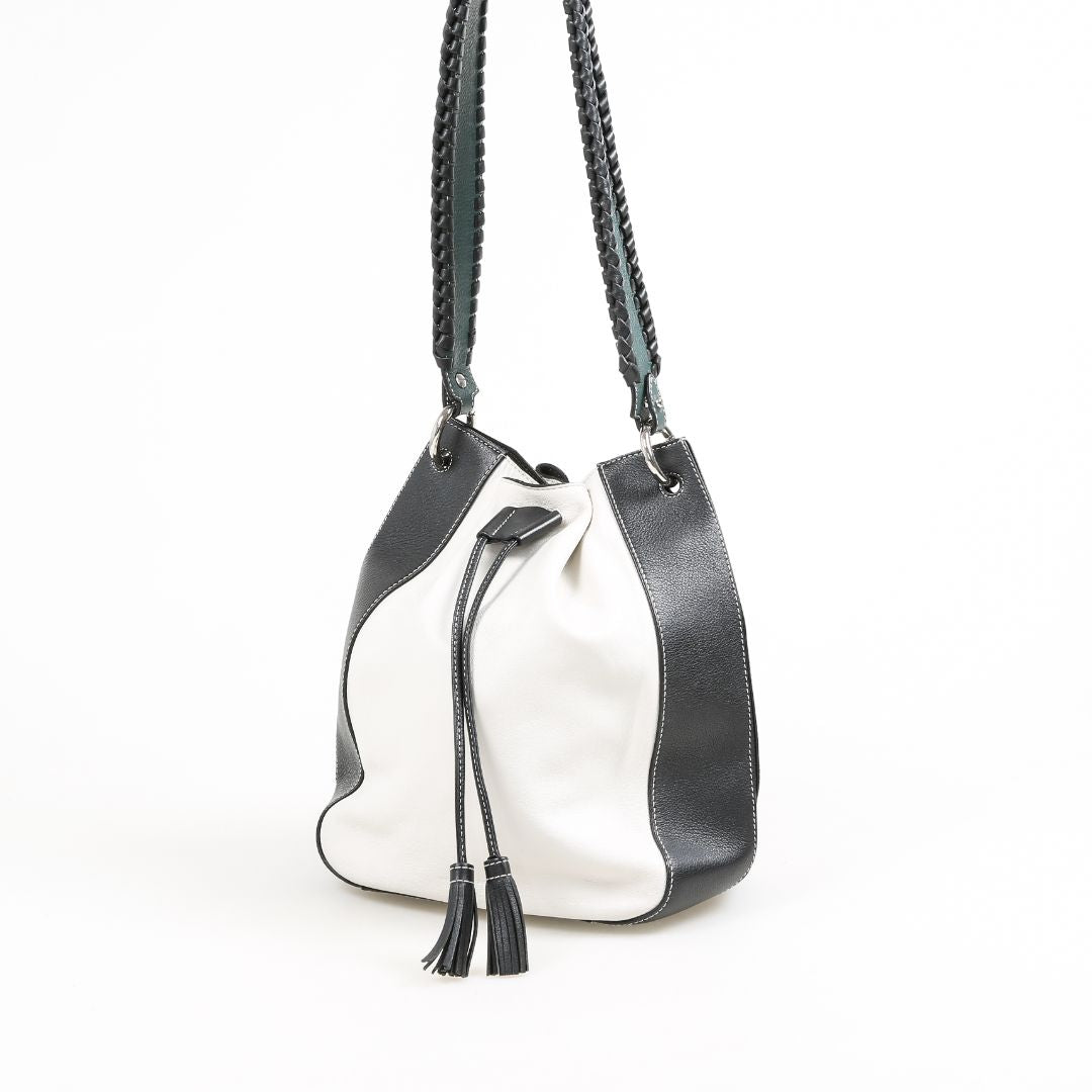 Strathberry X Collagerie Bolo Colourblock Large Leather Bucket Bag
