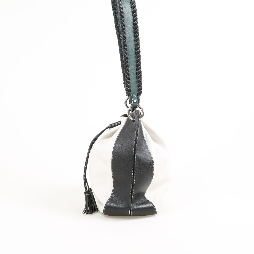 Strathberry X Collagerie Bolo Colourblock Large Leather Bucket Bag