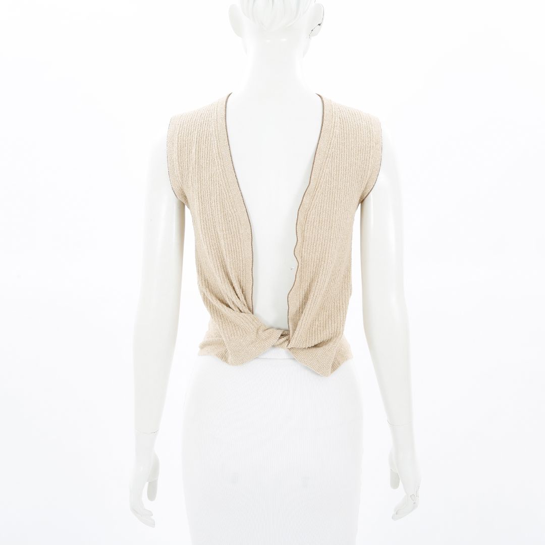 Jacquemus Ribbed Knit Knot Top Size FR 36 | AU 8