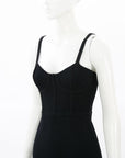 Scanlan Theodore Crepe Knit Bustier Midi Dress Size Medium