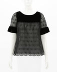 Red Valentino Lace Velvet Top Size Medium