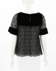 Red Valentino Lace Velvet Top Size Medium