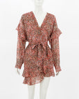 Sabina Musayev Ruffle Wrap Mini Dress Size XS