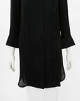 Khaite Silk Tuxedo Tunic Top Size Small