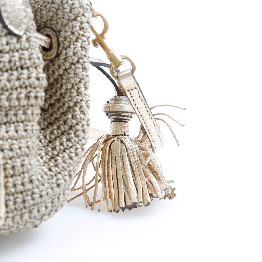 Anya Hindmarch Small Raffia Drawstring Crossbody
