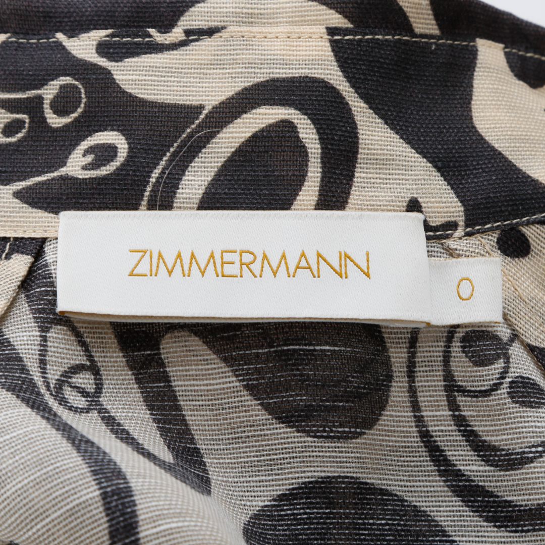 Zimmermann &#39;Matchmaker&#39; Printed Linen/Silk Shirt Size 0