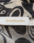 Zimmermann 'Matchmaker' Printed Linen/Silk Shirt Size 0