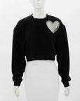 Area Crsytal String Heart Cut Out Sweatshirt Size XS