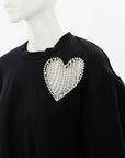 Area Crsytal String Heart Cut Out Sweatshirt Size XS