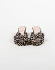 Loeffler Randall Emilia Leopard Pleated Bow Sandal Size 8B