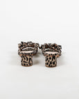 Loeffler Randall Emilia Leopard Pleated Bow Sandal Size 8B