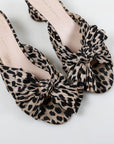 Loeffler Randall Emilia Leopard Pleated Bow Sandal Size 8B