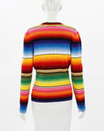 Carolina Herrera Striped Jersey Henley Sweater Size XL