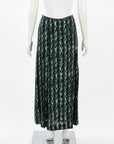 Marni Printed Pleated Silk Skirt Size IT 42 | AU 10