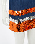 Miu Miu Denim Sequin Mini Skirt Size 38 | AU 6