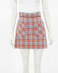 Miu Miu Wool Blend Plaid Mini Skirt Size 38 | AU 6