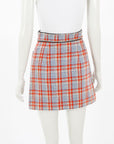 Miu Miu Wool Blend Plaid Mini Skirt Size 38 | AU 6