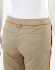 Burberry Cotton Twill Orange Trim Pant Size AU 6