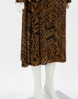 Ganni Gathered Tiger Print Midi Dress Size 38 | AU 10