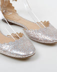 Chloe Lauren Scalloped Metallic Ballet Flats Size 36