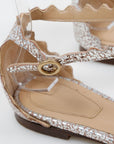 Chloe Lauren Scalloped Metallic Ballet Flats Size 36