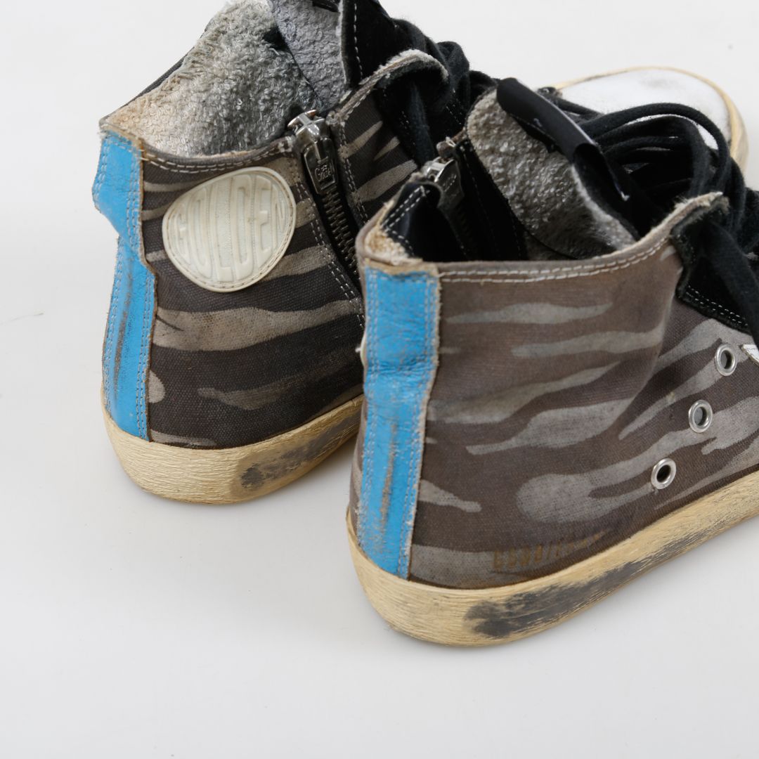 Golden Goose Canvas Francy Hi Top Sneakers Size 38