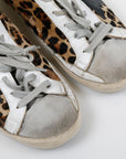 Golden Goose Pony Hair Leopard Print Sneakers Size 38