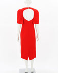 Carla Zampatti Crepe Curved cape Midi Dress Size 8