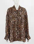 R13 Leopard Print Oversized Cowboy Shirt Size XS