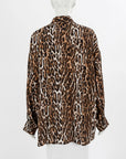 R13 Leopard Print Oversized Cowboy Shirt Size XS