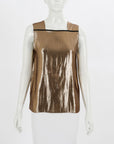 Gucci Metallic Silk Sleeveless Top Size IT 40 | AU 8