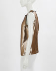 Gucci Metallic Silk Sleeveless Top Size IT 40 | AU 8