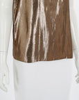 Gucci Metallic Silk Sleeveless Top Size IT 40 | AU 8