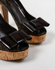 Louis Vuitton Cork Rivoli Peep-Toe Platform Heels Size 40