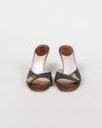 Christian Dior Denim Lock & Key Mules Size 41