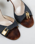 Christian Dior Denim Lock & Key Mules Size 41