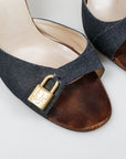 Christian Dior Denim Lock & Key Mules Size 41