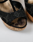 Louis Vuitton Monogram Wedge Sole Sandals Size 39.5