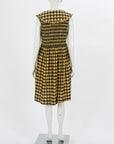 Ganni Cotton Gingham Shirred Dress Size M