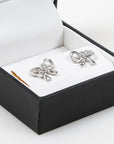 Sinclairs White Gold Bow Diamond Studs