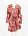 Zimmermann Linen Fiesta Paisley Print Mini Dress Size 2