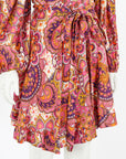 Zimmermann Linen Fiesta Paisley Print Mini Dress Size 2