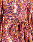 Zimmermann Linen Fiesta Paisley Print Mini Dress Size 2