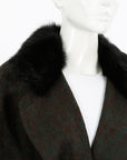 Scanlan Theodore Fur Collar Wool Cape Size O/S