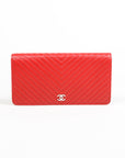 Chanel Lambskin Chevron Long Wallet