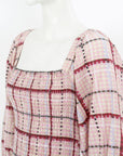 Ganni Shirred Checked Mini Dress Size 38 | AU 10