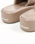 Balenciaga 'Rise' Leather Platform Slides Size 39