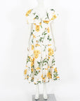 Leo Lin Linen/Silk Blend 'Marguerite Blanche Swan' Dress Size 10