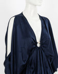 Camilla 'Solid Navy' Short Kaftan With Hardware Size O/S