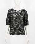 Alexander McQueen Lace Short Sleeve Top Size IT 48 | AU 16